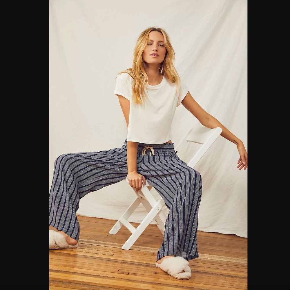 Free People Navy Moonshadow Sleep Set Small NWT JB